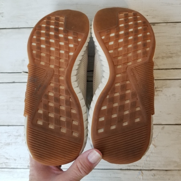 Reebok Knit Cream Colored Athletic Sneakers - Picture 10 of 11